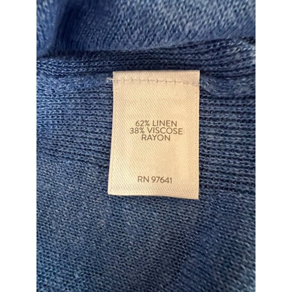 J. Jill Small Petite Blue Opal Linen Viscose 3/4 Sleeve Tunic Dress Lightweight - Picture 5 of 9